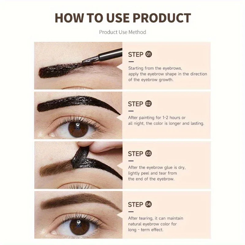 Long Lasting Semi-permanent Peel-off Eyebrow Gel Tearing Eyebrow Cream Eyebrow Enhancer Gel Make Up Cosmetic Tool Zpaxo