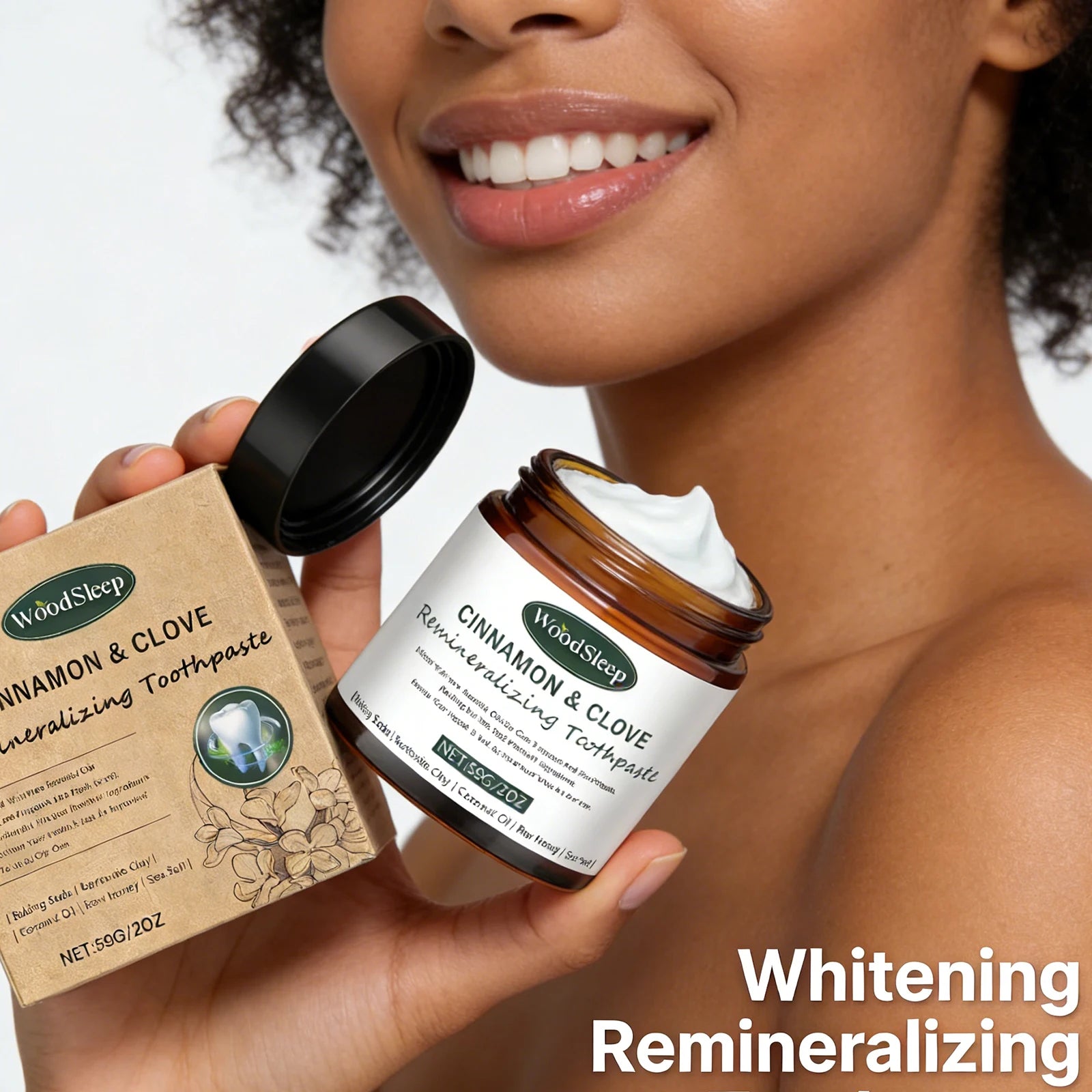 59g Teeth Whitening Natural Tooth Powder Remineralizing Fast Stain Removal Brightens Fresh Breath Oral Care Deep Cleaning Teeth Zpaxo