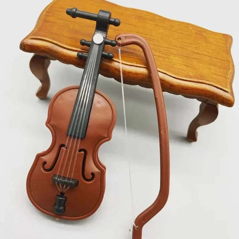 Mini Violin Ornament Musical Instrument Decoration Micro Landscape