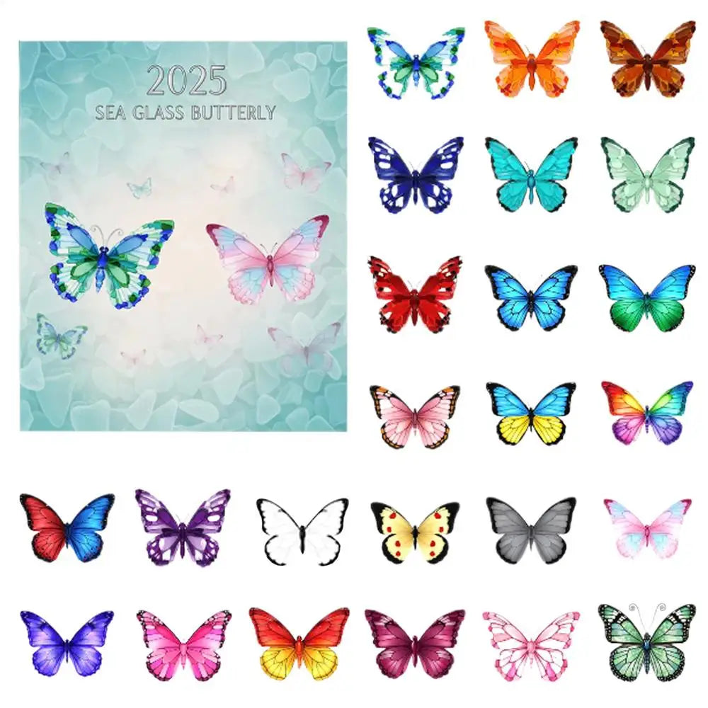 2025 Christmas Countdown Ornament 2D Acrylic 24-Day Butterfly Advent