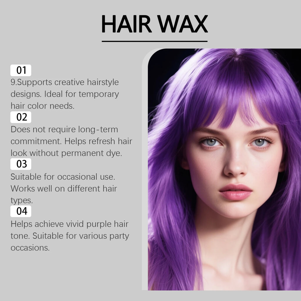Purple Instant Hair Color Cream – Matte Pomade for Men & Women Hair Color Pomade Zpaxo