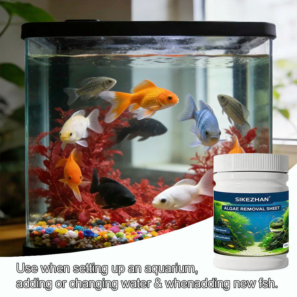 Fish Tank Cleaning Algae Tablets Tank Moss Odor Remover Water Purify Aquarium Algaecide Control Cleaning Algae Repellent Agent Zpaxo
