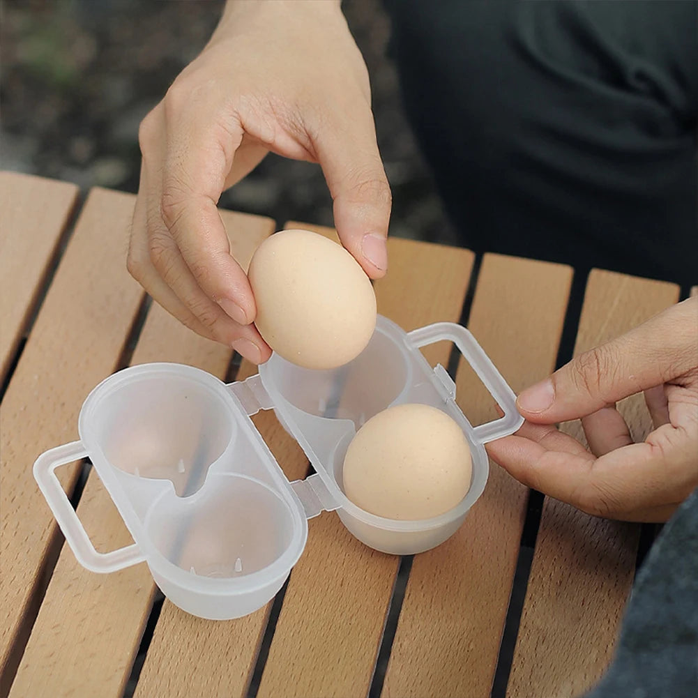 1 2 Grid Egg Box Container Anti-fall Organizer Anti Shake Boiled