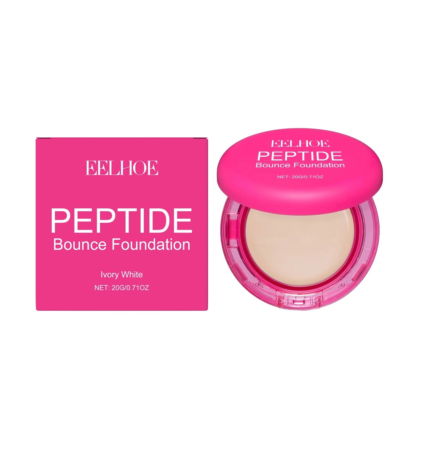 EELHOE Peptide Bounce Balm Foundation Full Coverage Concealer Balm Foundation Zpaxo Ivory White