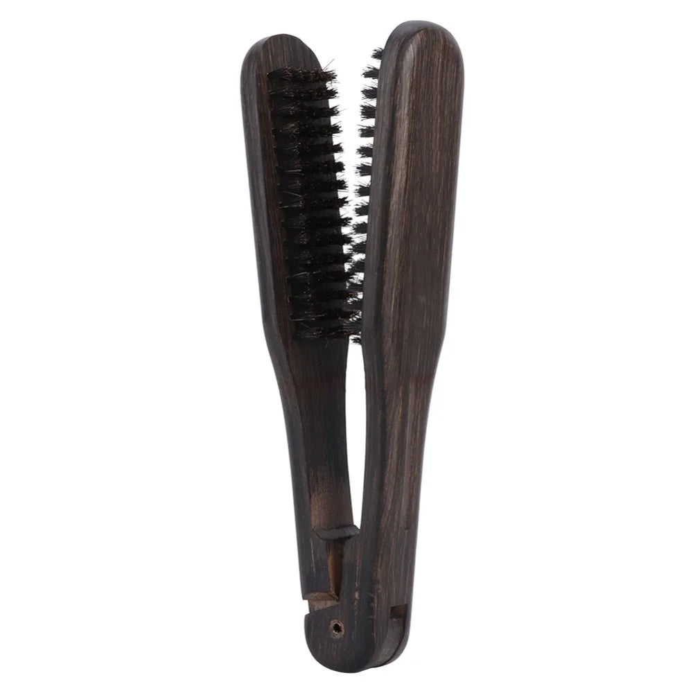 Wooden Handle Double Brushes Hair Straightening Comb Soft Universal Zpaxo