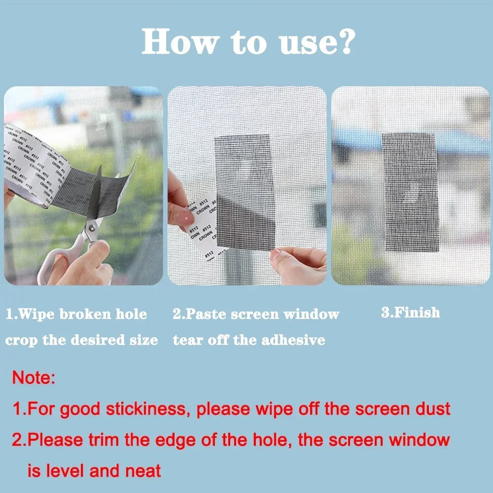 1ps Easy-to-Apply Waterproof Window Screen Repair Tape – Keep Mosquitoes Out with Our Anti-Insect, Self-Adhesive Mesh Patch Zpaxo
