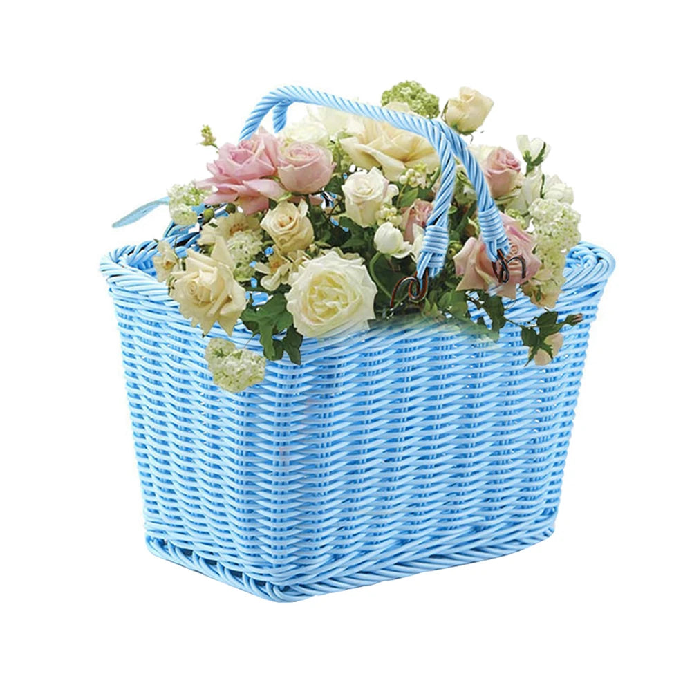 Bike Front Basket Handles Cute Square Bicycle Adjustable Leather