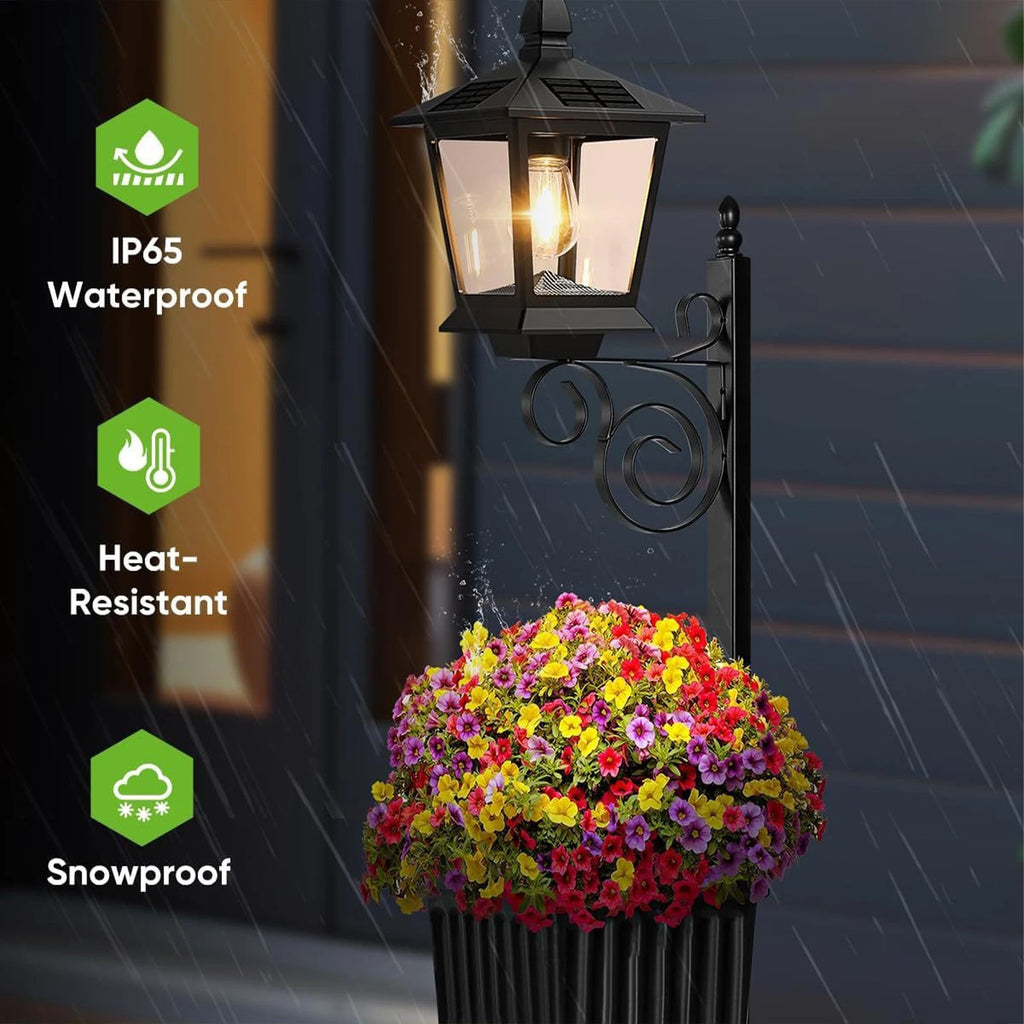Outdoor Solar Planter Light Waterproof IP54 Auto Off Sensor 8-10 Hrs