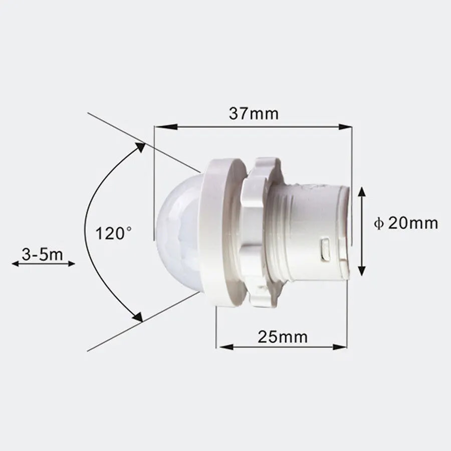 2PCS Smart PIR Motion Sensor Detector Switch Home Indoor Outdoor Infrared Light 110V 220V Time Delay Mode Adjust Lighting Switch Zpaxo