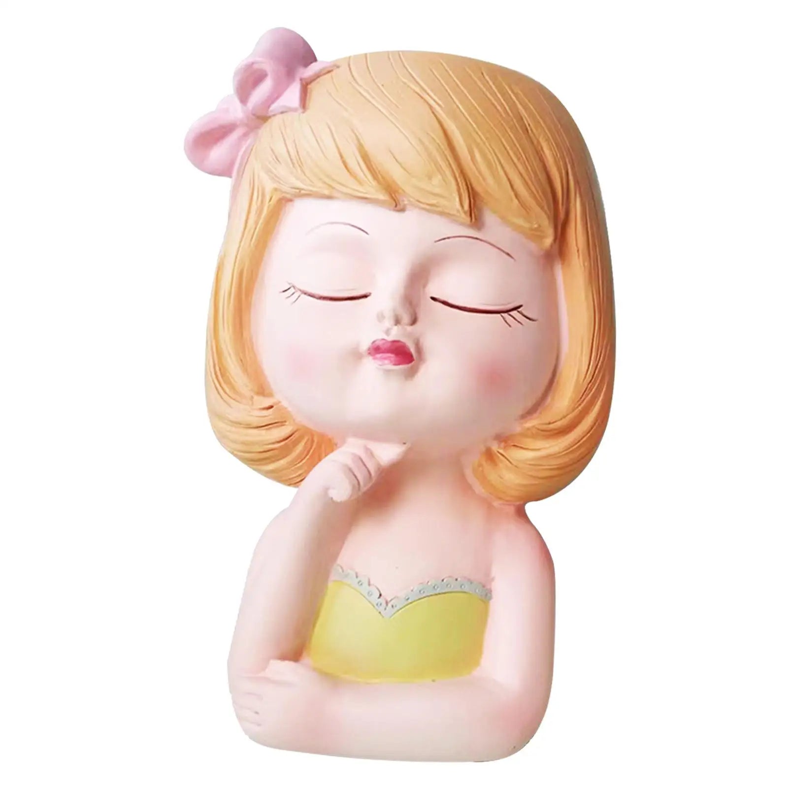 Face Planter Pot – Resin Girl Bust Flower Vase & Decor Statue Decorative Planter Zpaxo Style E