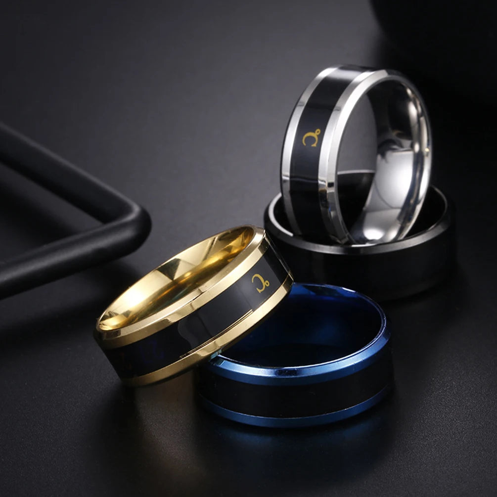 Temperature Ring Titanium Steel Mood Emotion Feeling Intelligent Temperature Sensitive Rings for Women Men Waterproof Jewelry Zpaxo