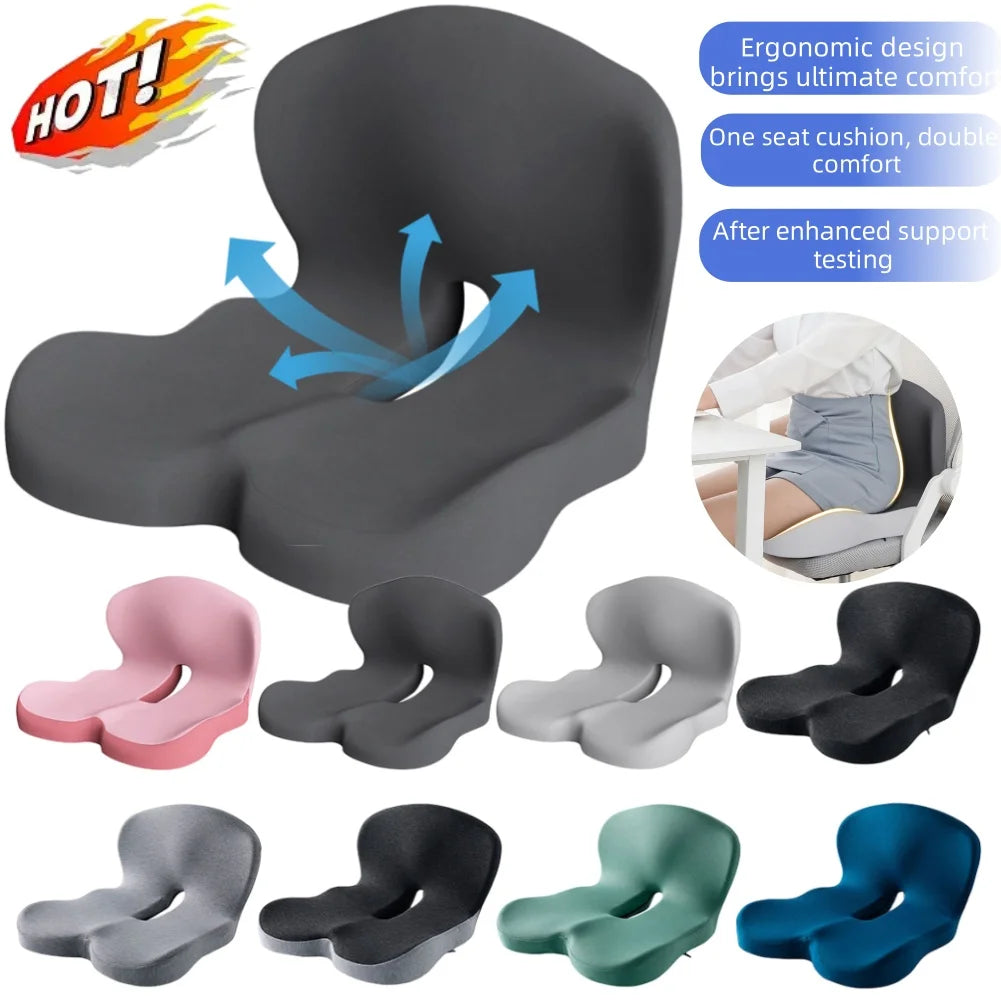 Memory Foam L-shaped Seat Cushion Backrest Office Chair Massage