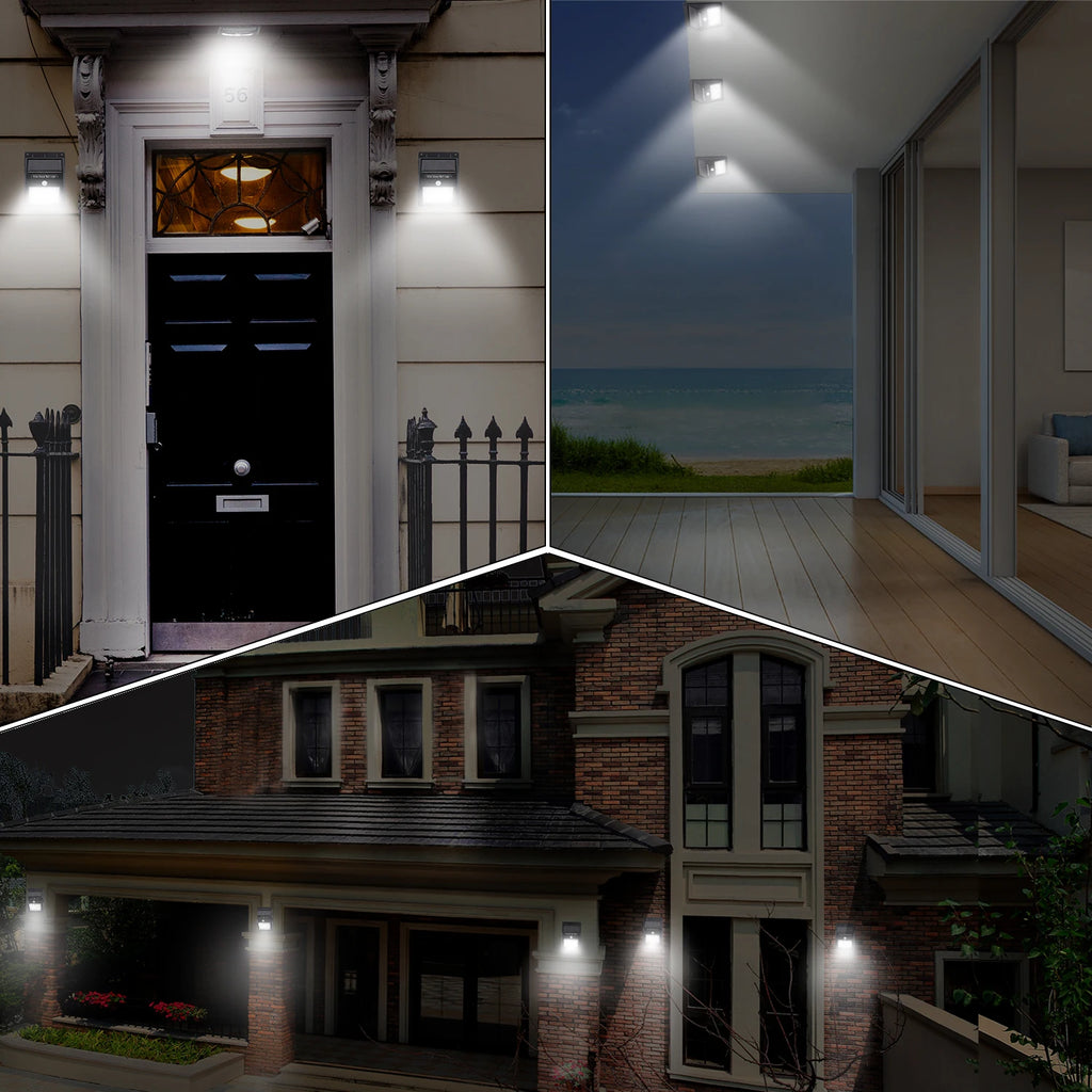 Outdoor Solar Power PIR Motion Sensor Wall Light Waterproof 3 Working Mode Motion Sensor Lights Waterproof Wall lights Zpaxo