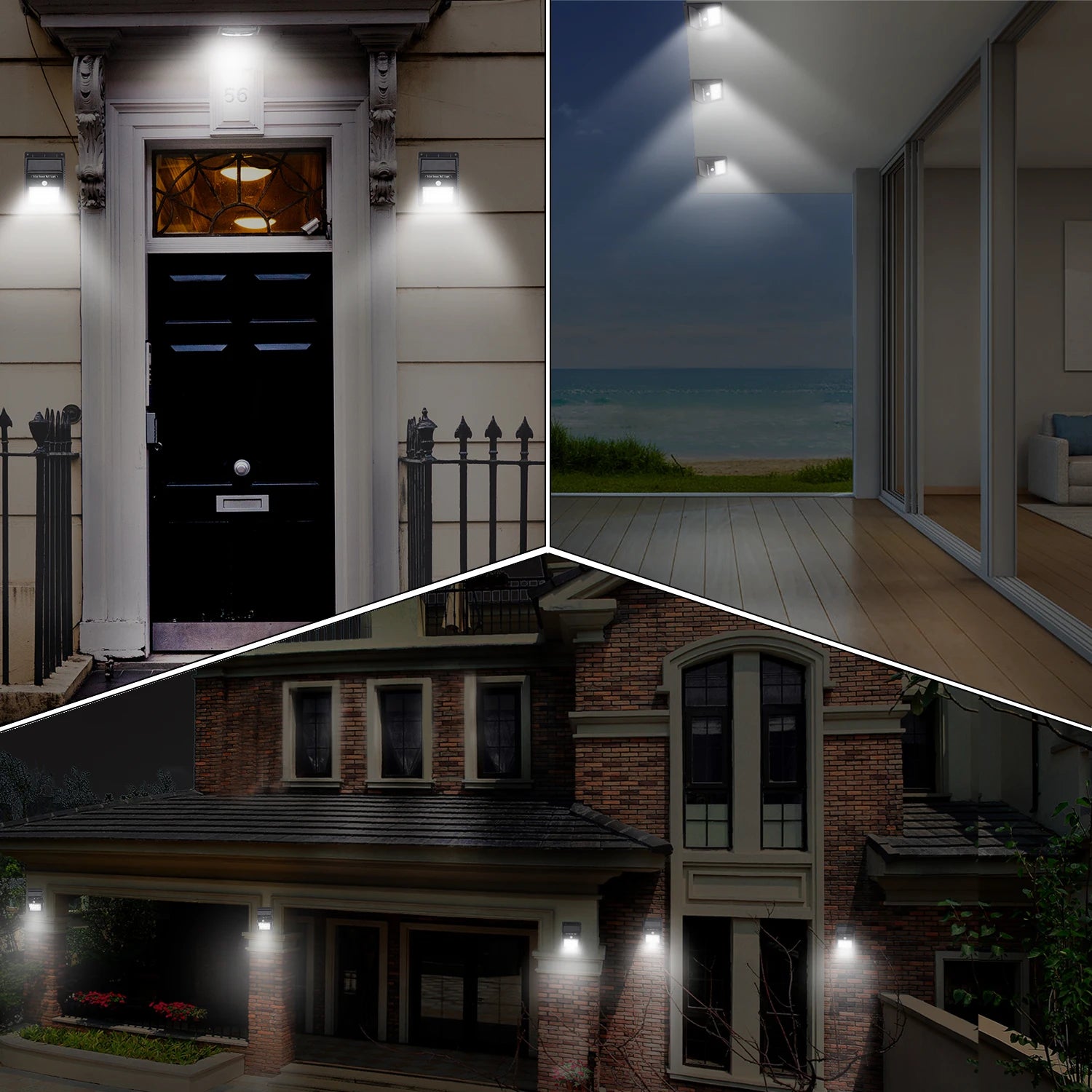 Outdoor Solar Power PIR Motion Sensor Wall Light Waterproof 3 Working Mode Motion Sensor Lights Waterproof Wall lights Zpaxo