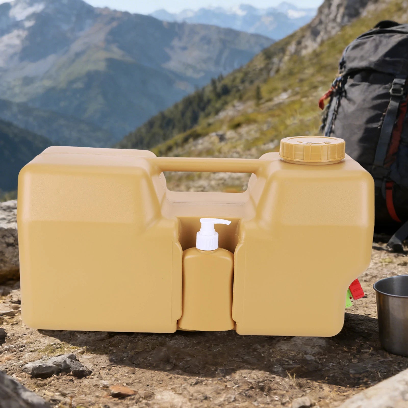 No Leakage Camping Bucket W Spigot Hand Sanitizer Bottle Water