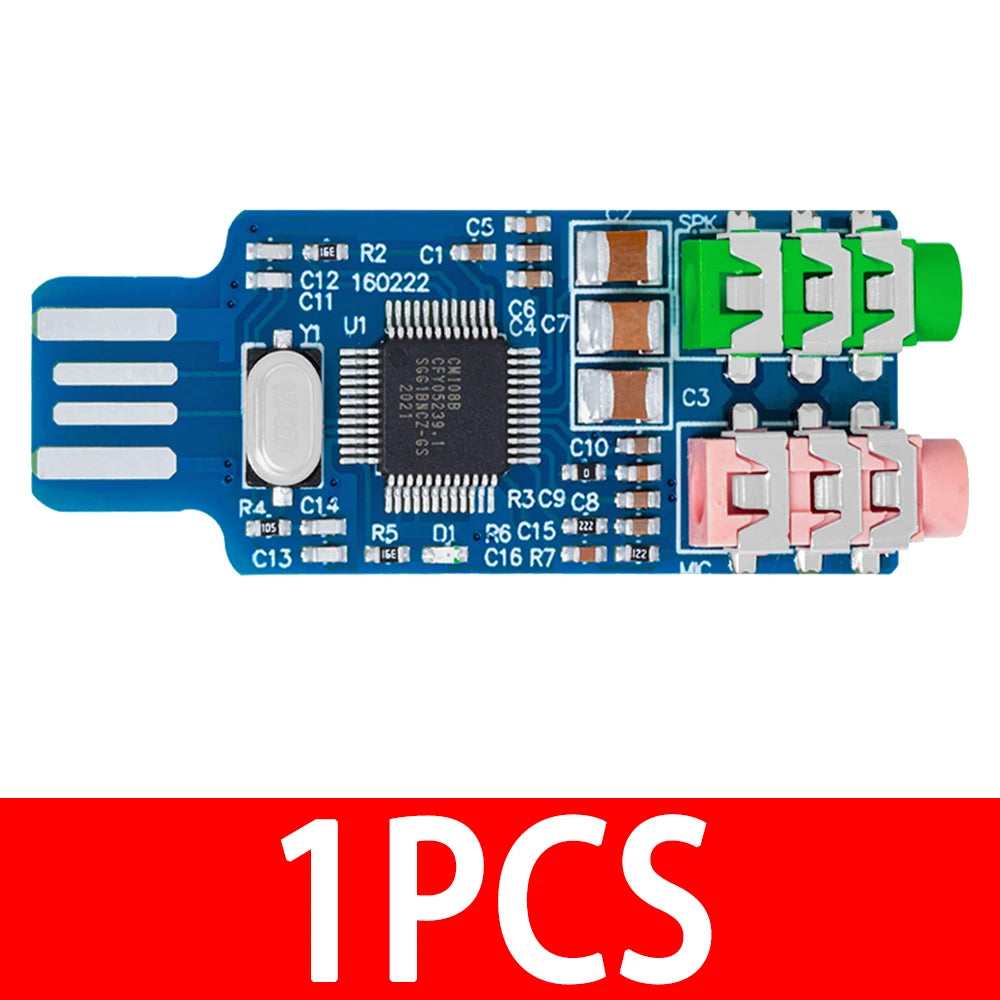 CM108 USB Audio Interface Module Driverless Plug-and-play External Zpaxo 1pcs