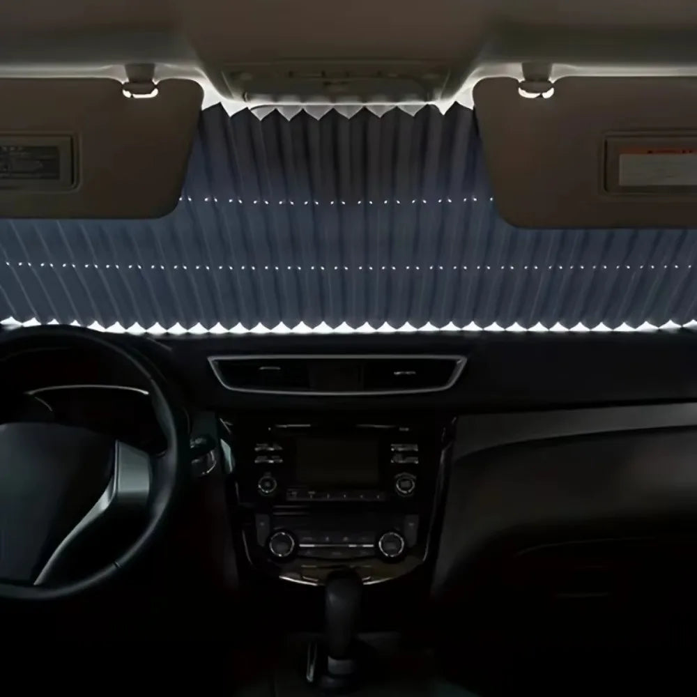 Car Windshield Sunshade Curtain Retractable Set Front Rear Window Sun Shade Protector UV Reflective Film Auto Sun Visor Covers Zpaxo