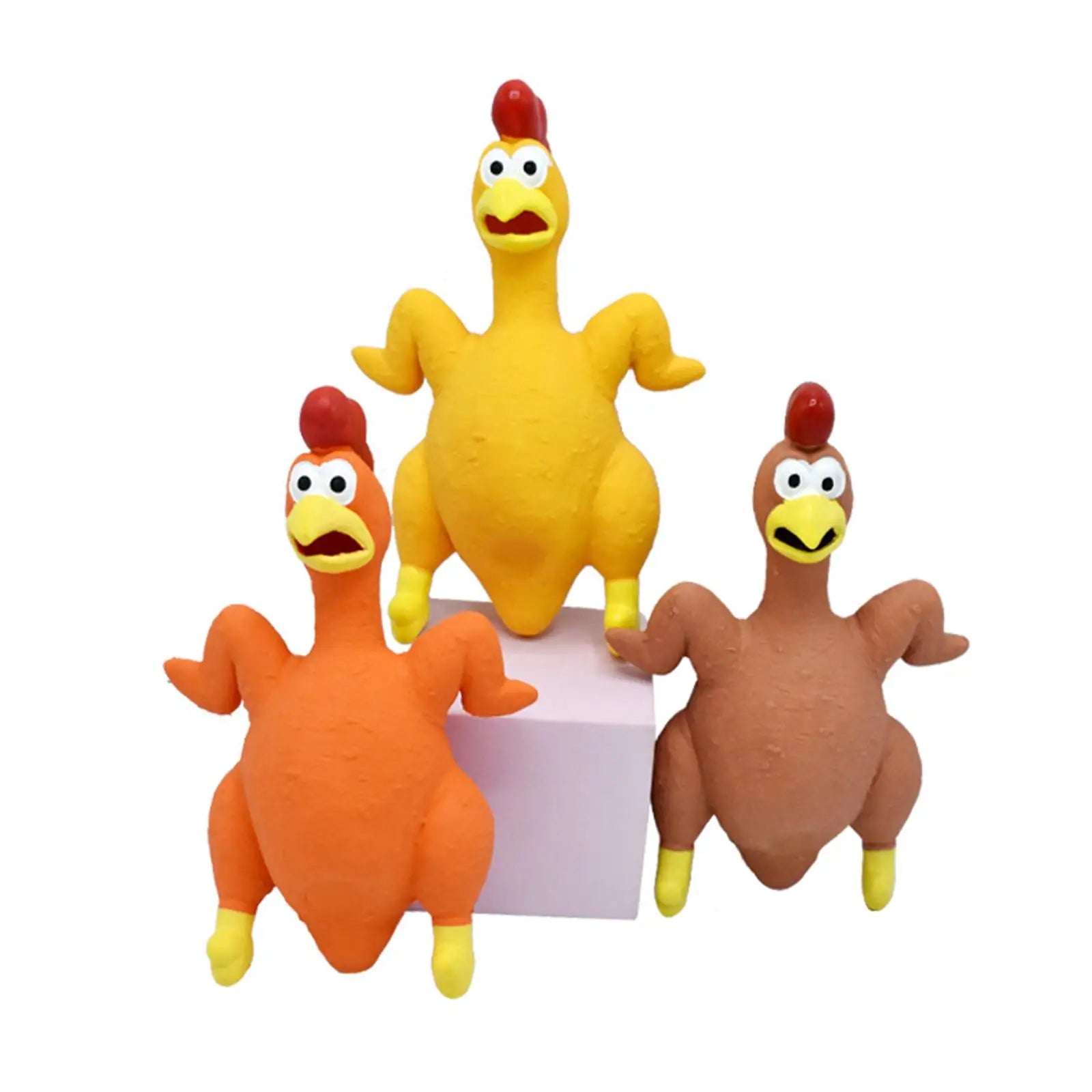 Rubber Chicken Beach Games Outdoor Games Novelty Rubber 12x21cm Backyard Games Sturdy Bite Resistant Cute Squeeze Chicken Zpaxo