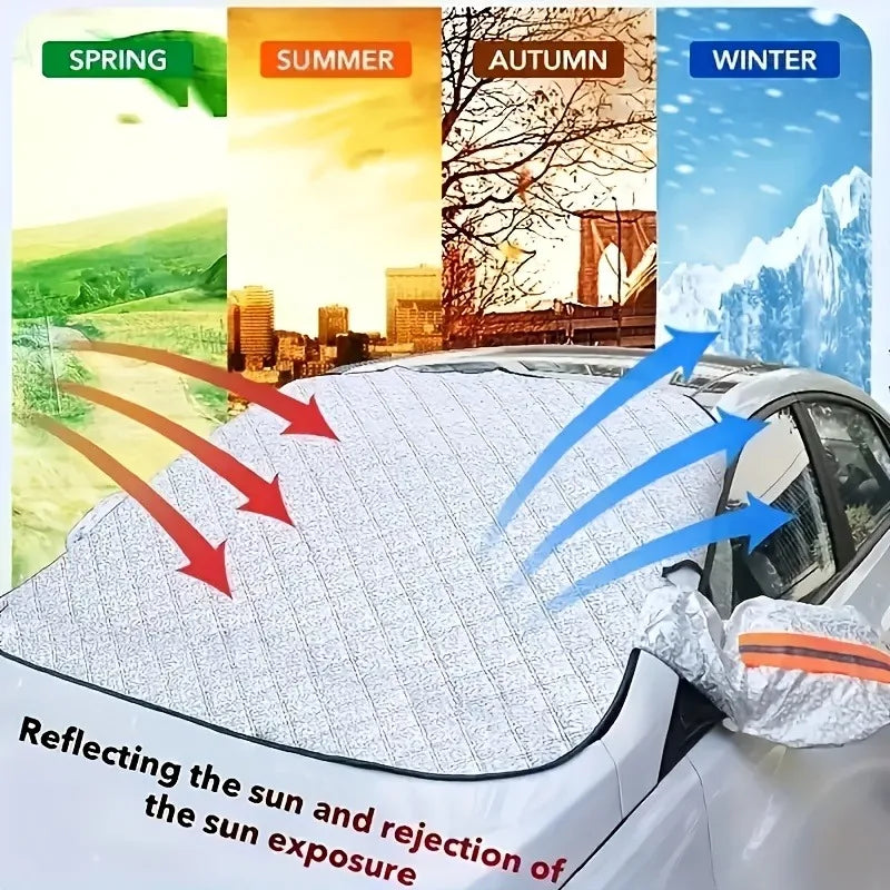 Heavy Duty Car Windshield Snow Cover All Weather Protection Blocks