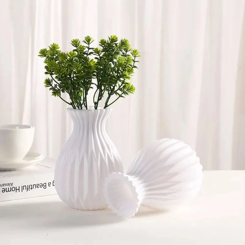 White Plastic Ceramic-look Vase Weddings Home Decor Dining Tables DIY