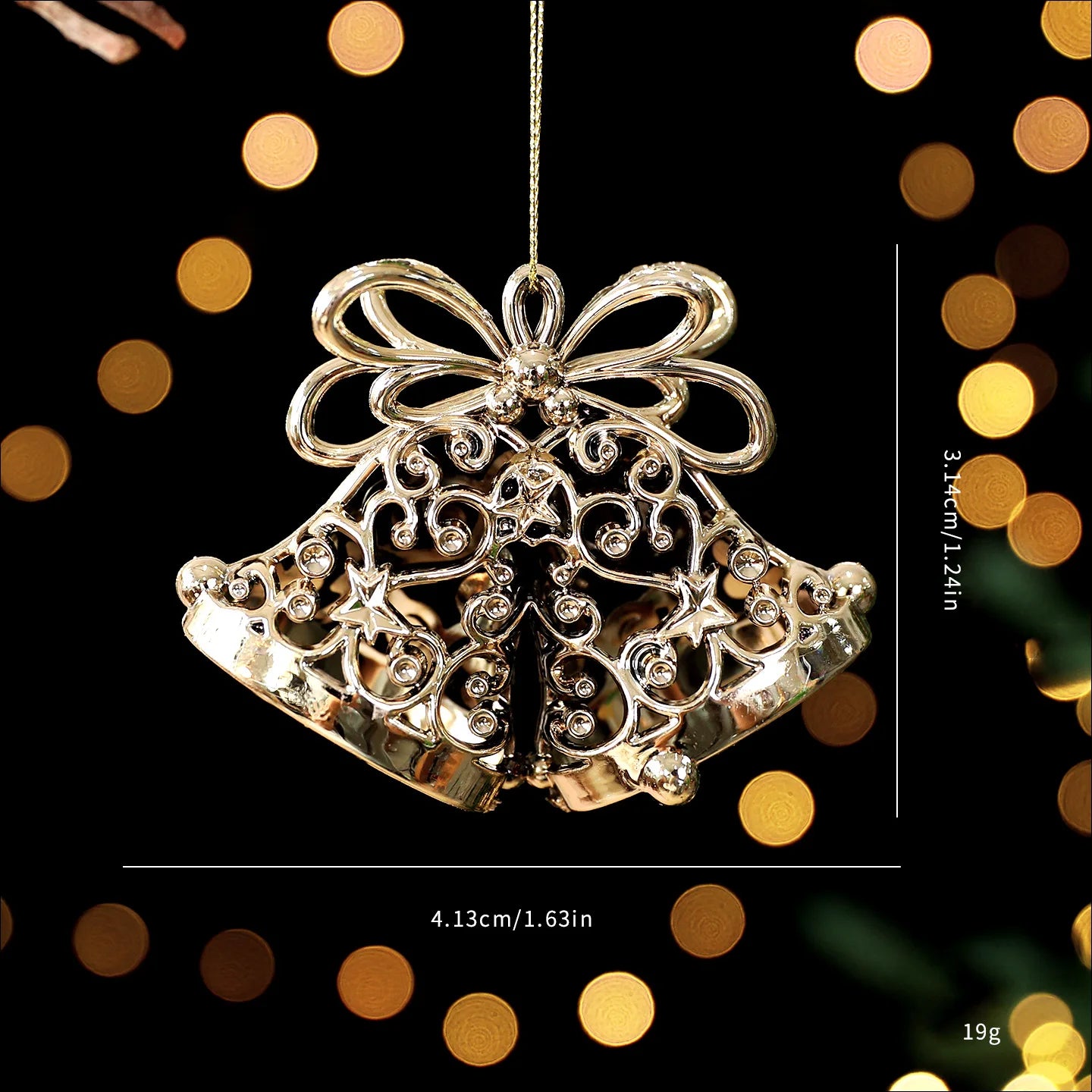 Gold Christmas Tree Ornaments – Angel, Snowflake & Butterfly