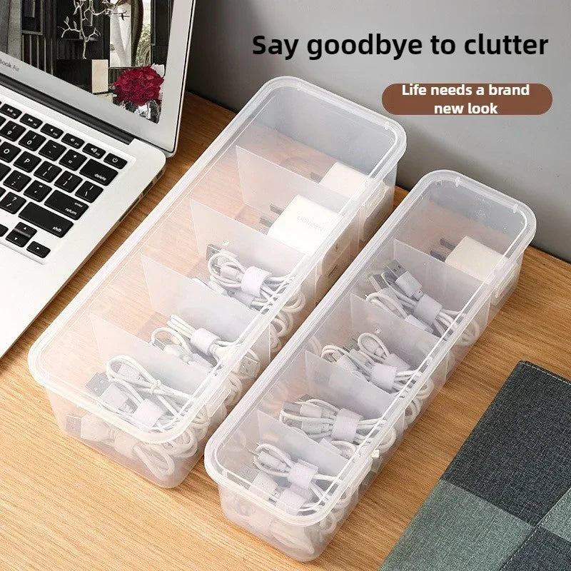 Data Cable Organizer Transparent Case Classification Dustproof Card