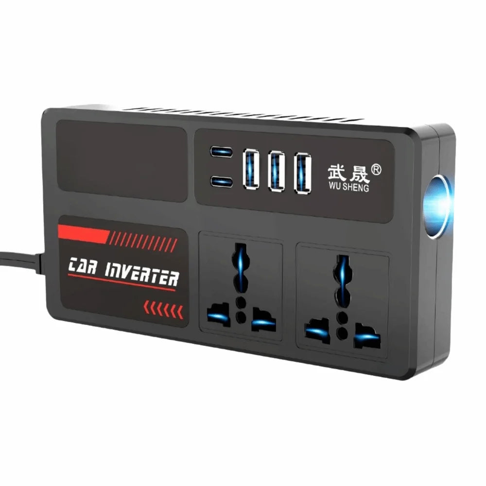DC 12V 24V AC 220V Car Inverter Power Adapter Double Type-c QC3 0 Zpaxo no digital display