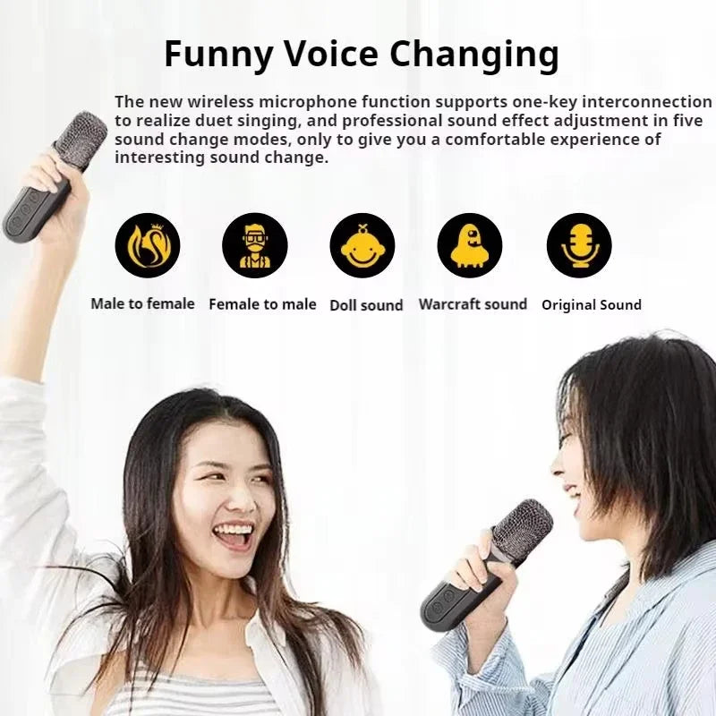#Portable Dual Microphone Karaoke Machine for Adults Kids Speaker Home KTV System HIFI Stereo Bluetooth Mic for Home Party Gifts Zpaxo