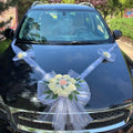 Multi-color Wedding Car Decoration Pollen-free Tulle Bow Artificial Zpaxo champagne