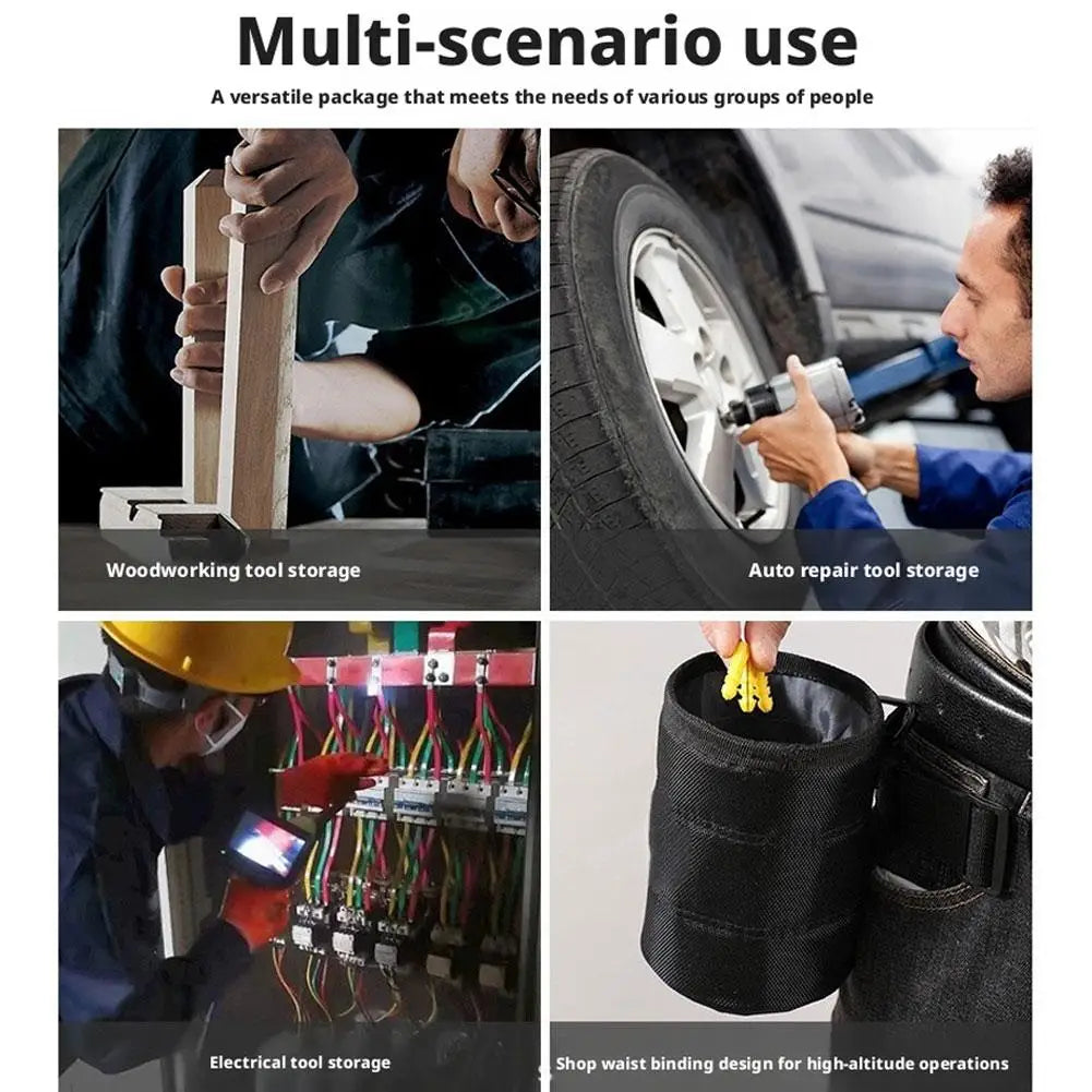 KITPIPI Black Tool Belt Pouch – Waterproof Nylon Nail & Screw Bag Tool Belt Pouch Zpaxo
