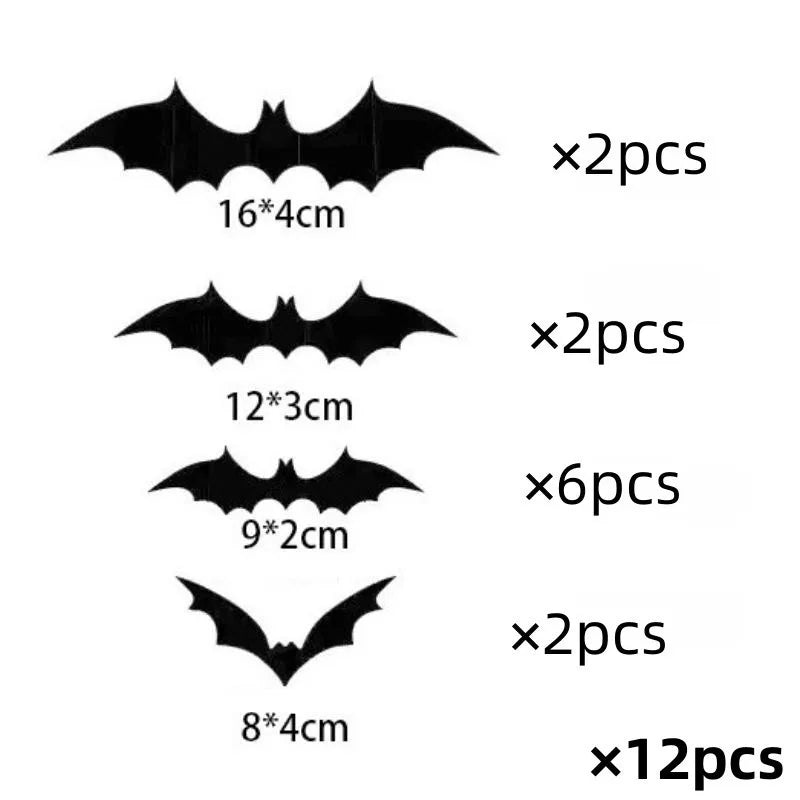 Hanging Bats Halloween Outdoor Decor Large Flying Plastic 3 Sizes