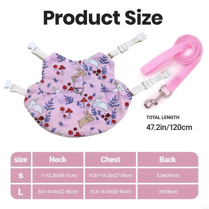 Regulable Rabbit Harnesses Leashes Breathable Rabbits Themed Pet