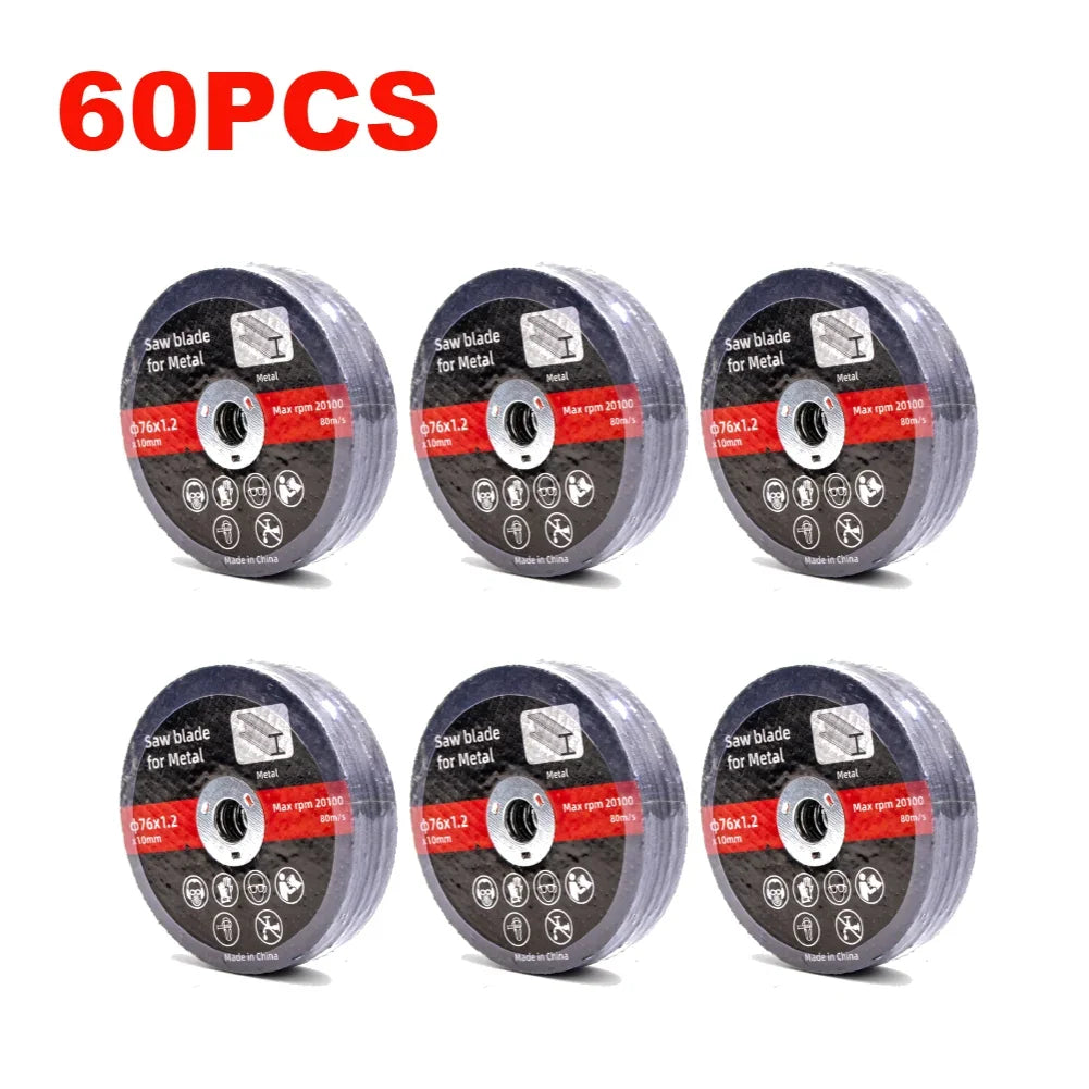 1/10PCS 76mm Metal Cutting Discs Wear Resistance Cut Off Circle Wheels Blades Cutting Wheels Angle Grinder Accessories Zpaxo 60Pcs