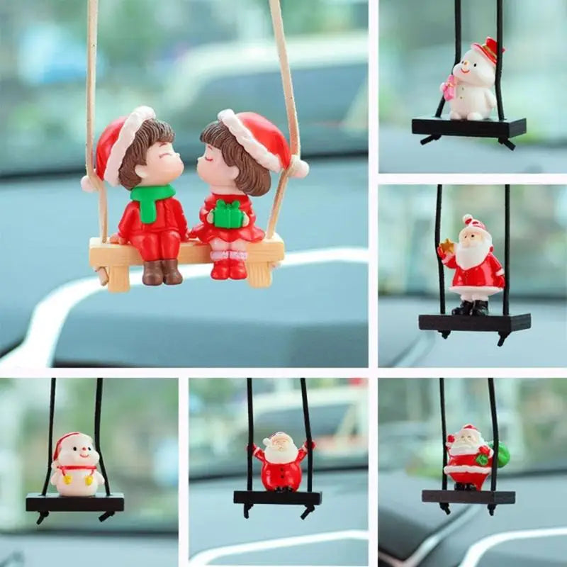 Easy Install Santa Swing Car Hanging Decoration Ornament Christmas