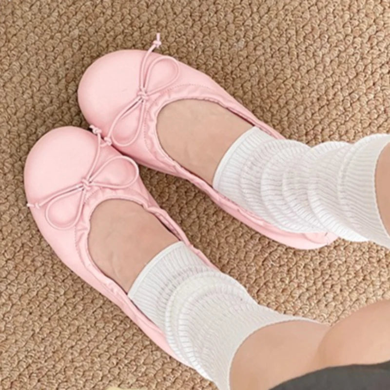 Women's Round Closed Toe Solid Comfortable Single Shoes Spring Autumn Zpaxo Pink 35