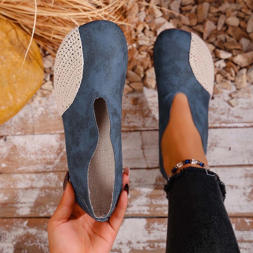 Spring Autumn Women Flats Retro Leisure Leather Shoes Women Casual Comfortable Loafers Breathable Round-headed Sneakers Women Zpaxo