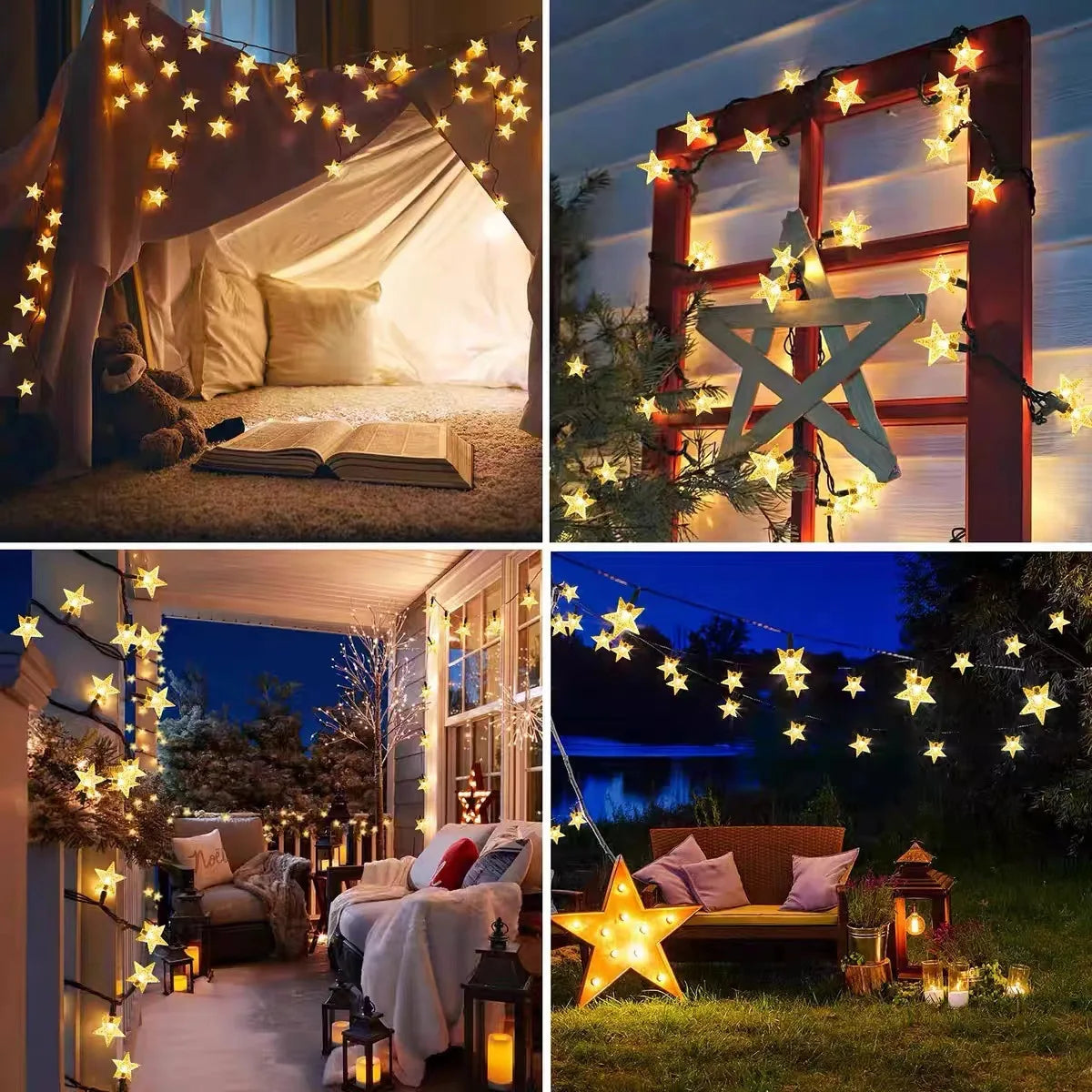 Solar Star Light RGB Warm Christmas Decoration Twinkle Fairy Lamp Zpaxo