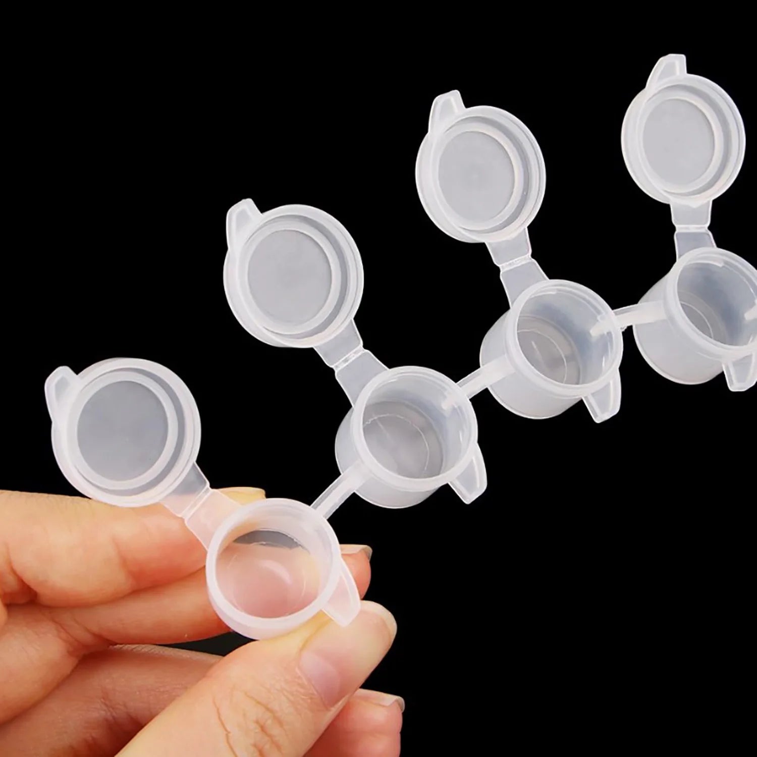 10 Strips 60 Pots Empty Mini Paint Cup Box Plastic Pigment Storage