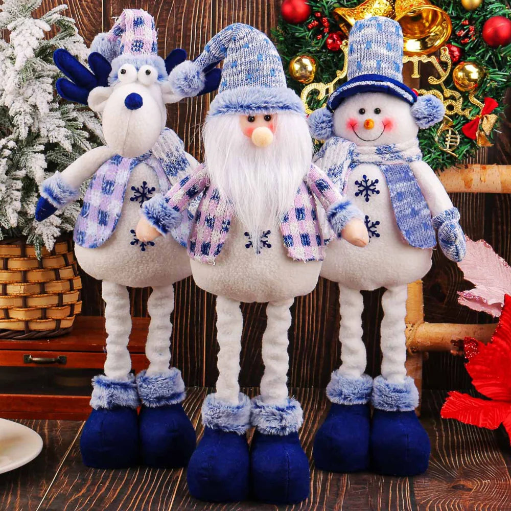 Stretchable Christmas Plush Ornaments – Santa, Snowman & Reindeer