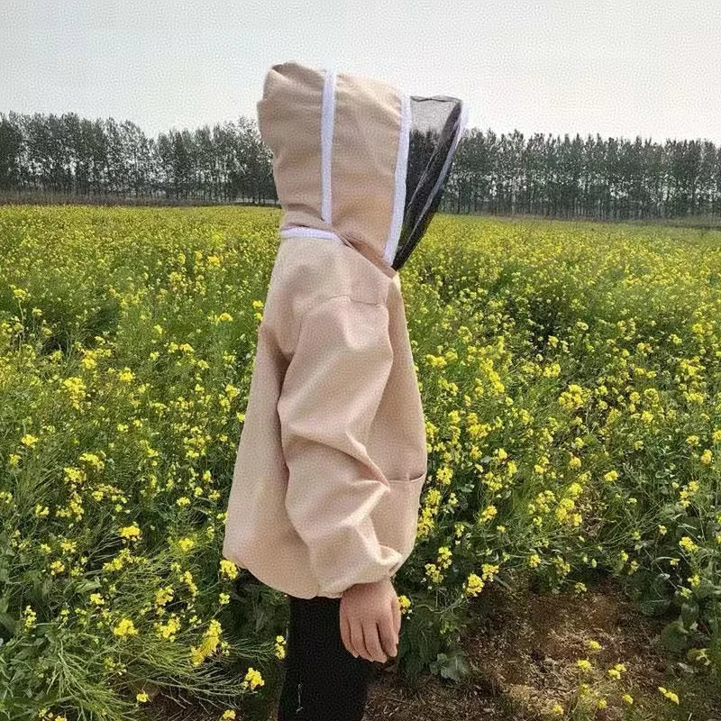 Mesh Hat Breathable Zipper Anti Bee Clothes Half Body Elastic Cuffs