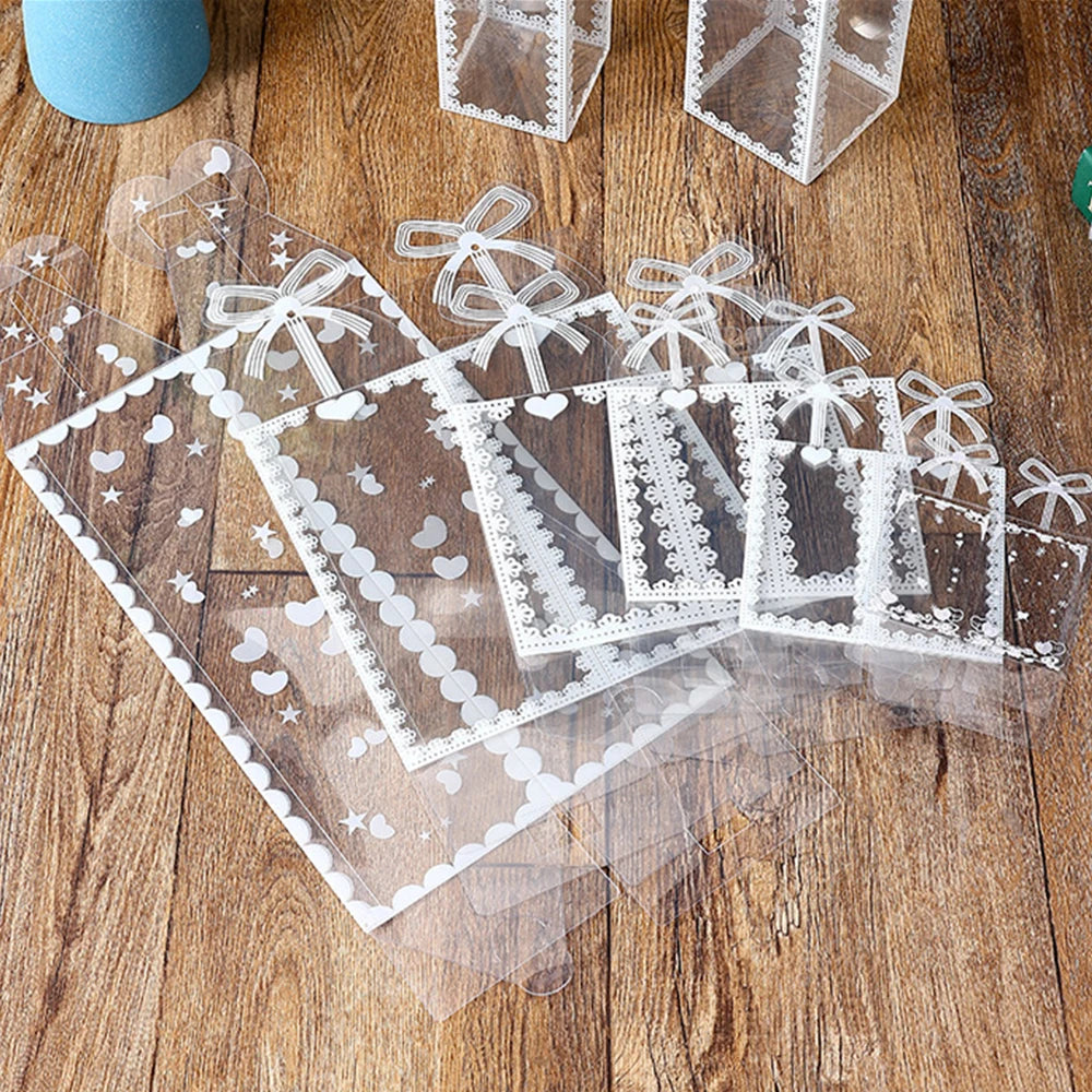 10Pcs Transparent PVC Box Plastic Candy Favor Gift Packaging Boxes for Wedding Birthday Party Christmas Gift Wrapping Zpaxo