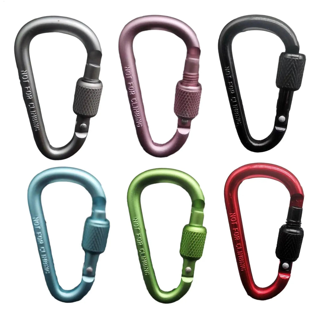 D-shape Carabiner Aluminium Alloy Sports Keychain Multi Colors with Lock D-shape Carabiner Camping Hiking Hook Outdoor Tool Zpaxo