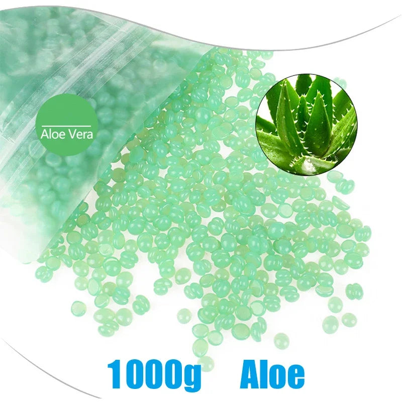 1000g/500g/400g Wax Bean For Hair Removal Fast Painless Body Bikini Leg Arm Hair Remove Hard Wax Beans For Wax Heater Machin Zpaxo 1000g-Aloe