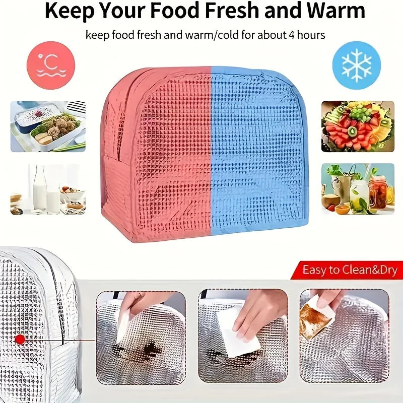 Insulated Lunch Bag Bear Pattern Waterproof Portable School Office