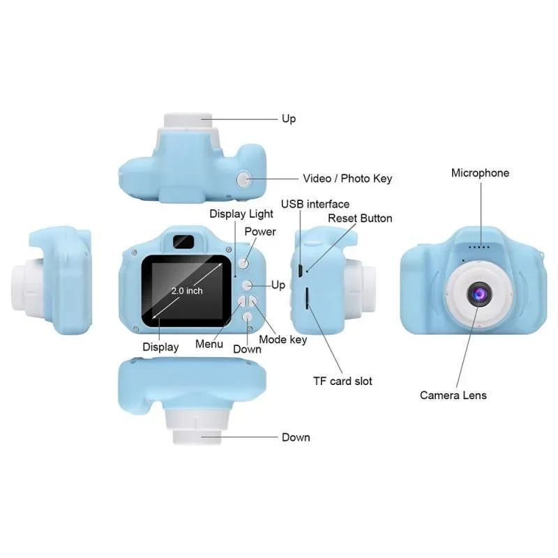 Mini Kids HD Digital Camera Rechargeable Shockproof Video Children