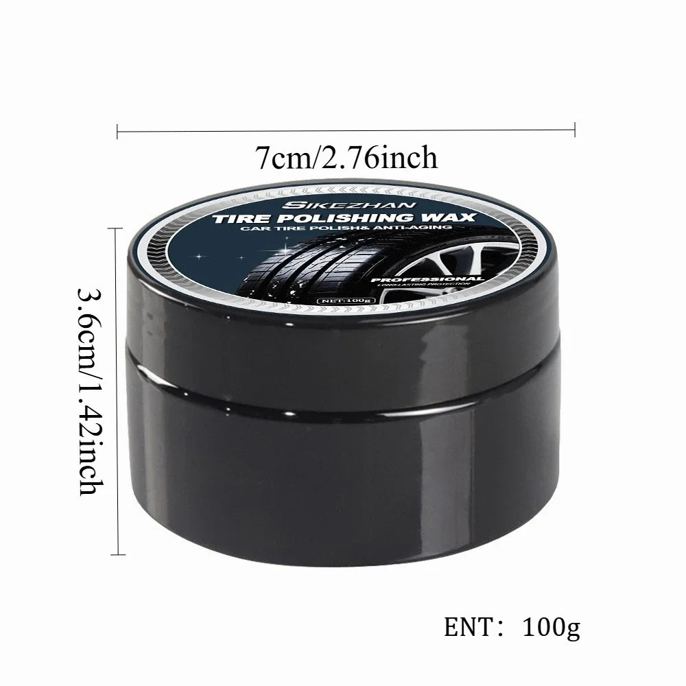 Tire Care Wax, Plastic and Rubber Repair Agents for All Car Models, Waterproof Maintenance and Cleaning Cream for External Gloss Zpaxo
