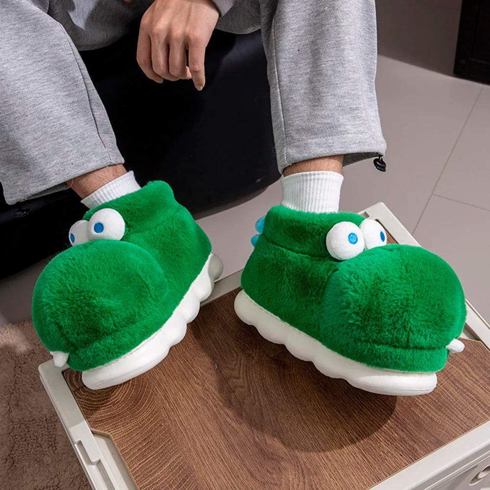 SHAJI Soft Comfortable Minimalist Cute Dinosaur Men's Short Boots