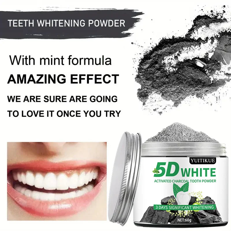 Natural Tooth Whitening Powder – Charcoal, Fresh Breath 60g Tooth Whitening Powder Zpaxo