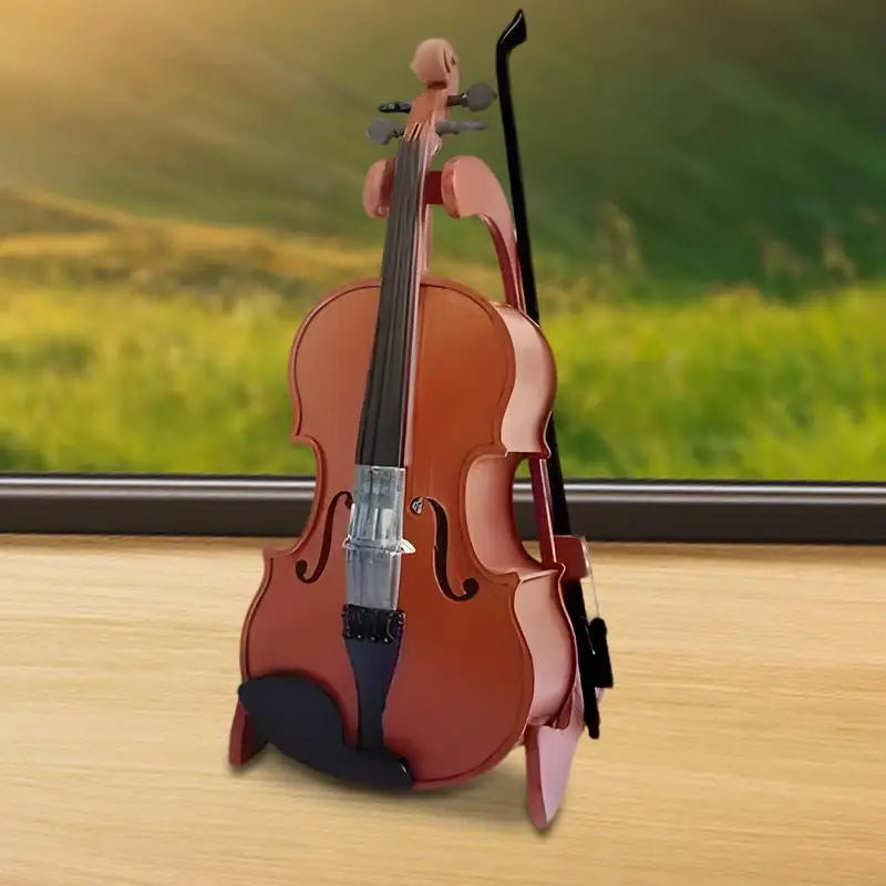 Tiny Violin Mini Home Decor Musical Instrument Display Cabinet Decorative Item For Adults Desk Bookshelf Doll House Accessories Zpaxo