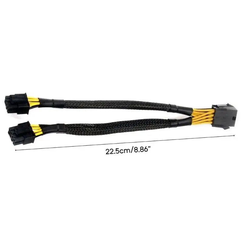 652F PCI-Express Y Splitter Adapter Cable CPU 8pin Female to 2x 8pin(4+4) Male PCIe Miner Motherboards Power Supply Cord Zpaxo